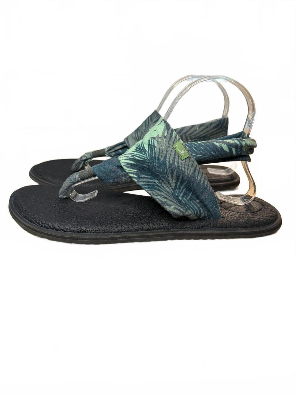 Sanuk Women's Yoga Sling 2 Prints Sandals Black Green